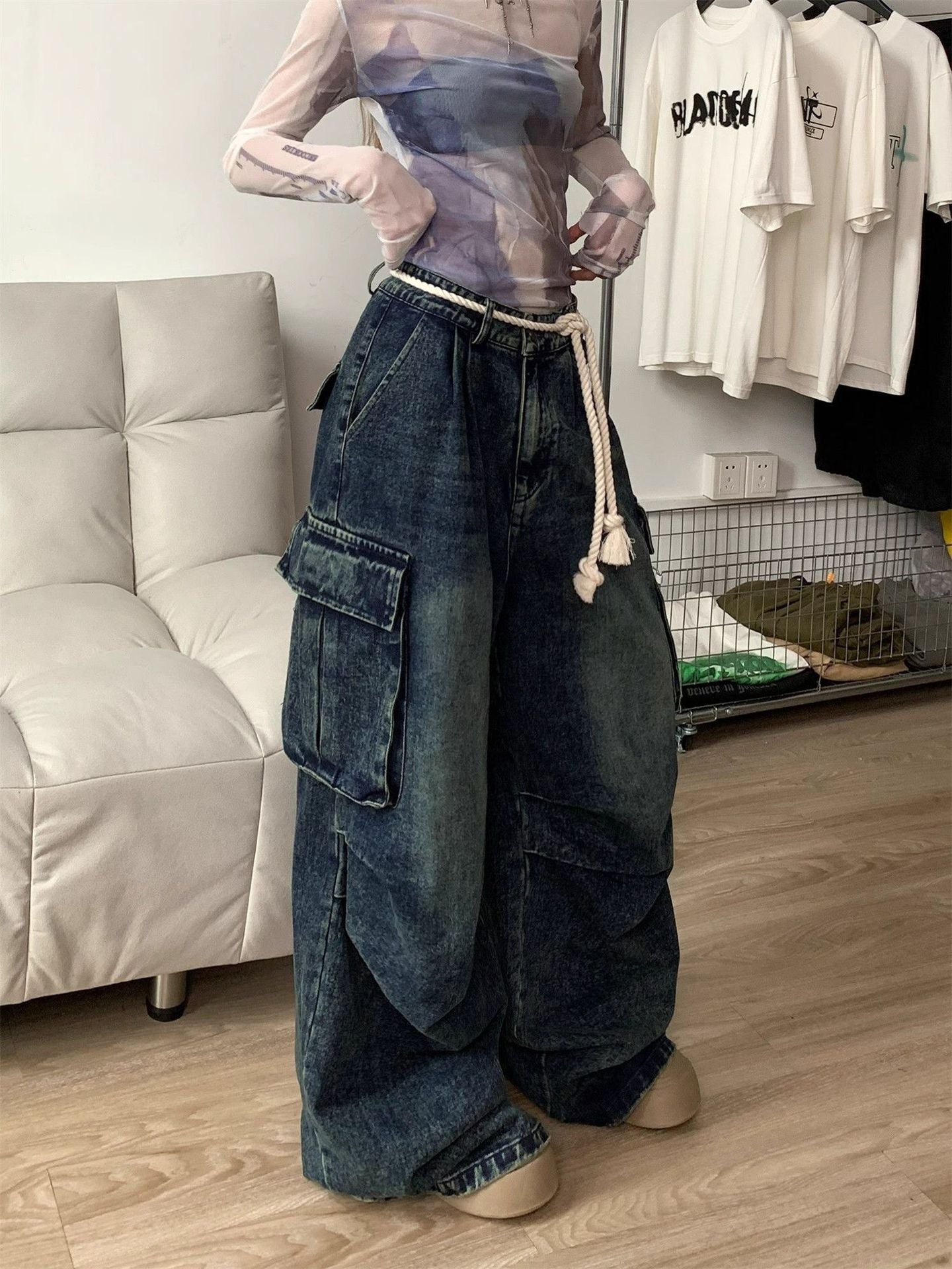 Vintage Utility Pants - Baggy Denim with Pockets(S-XXL)|Free Shipping|Crypto Payments