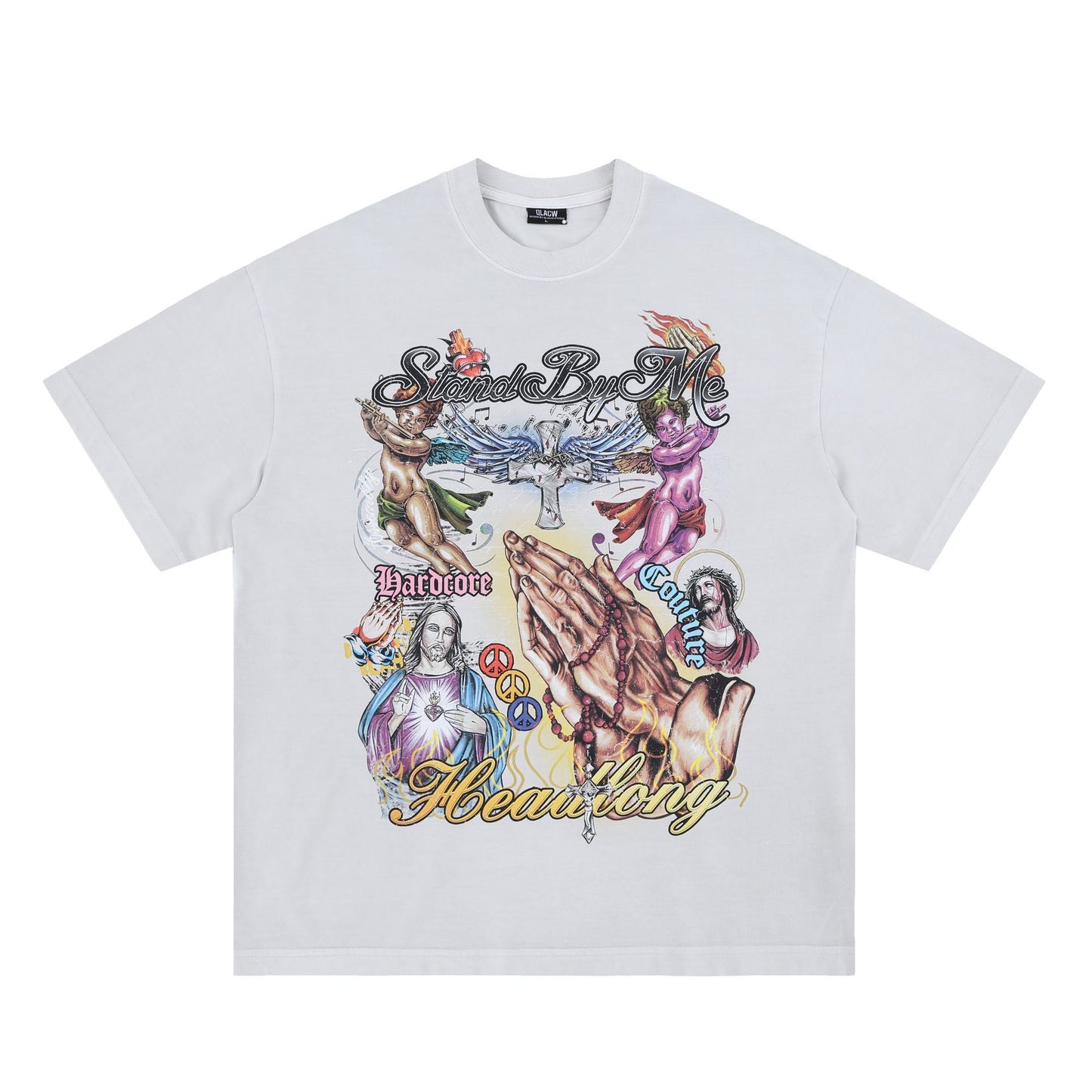 Streetwear Spiritual Tee - Distressed Oversized Graphic T-Shirt