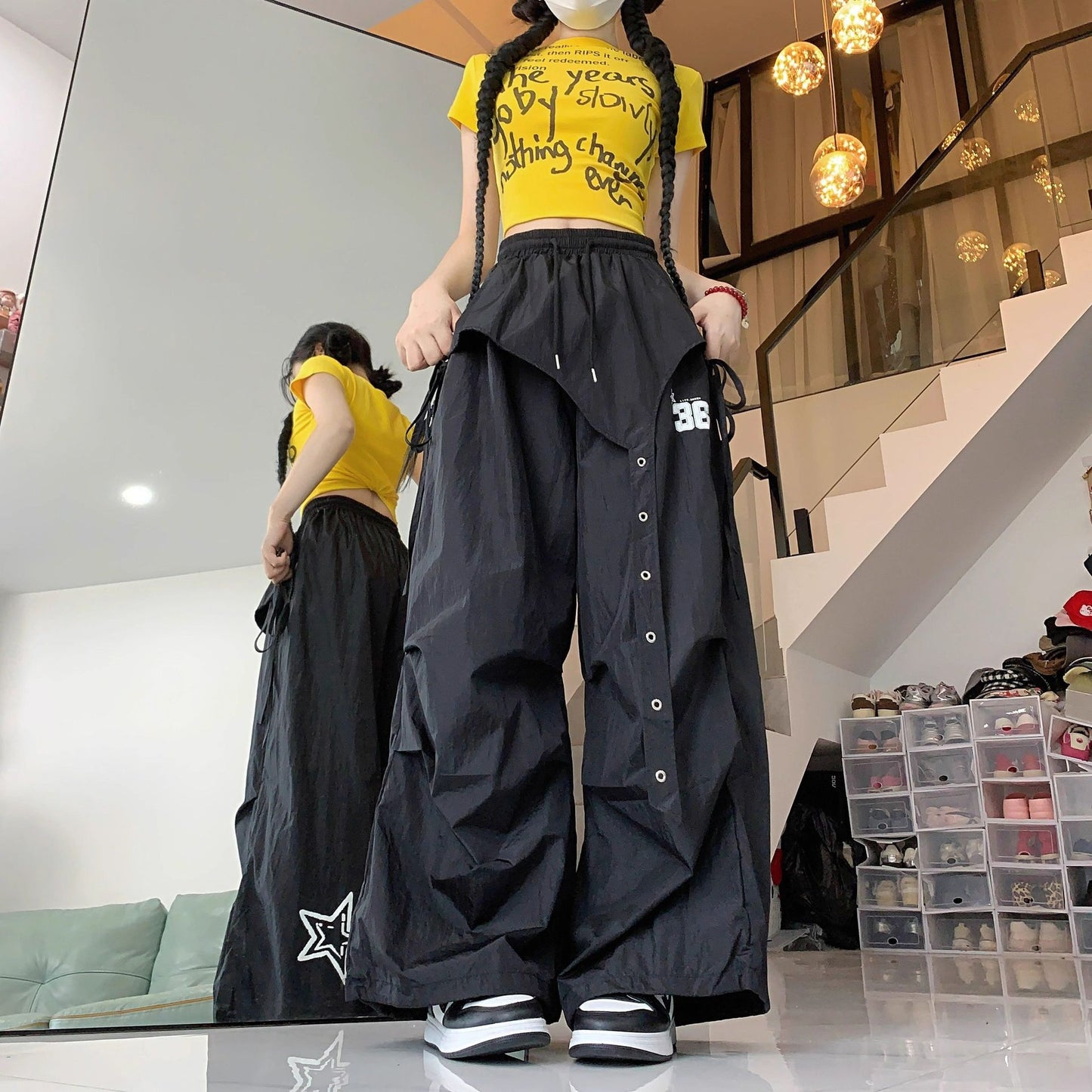 Quick-Dry Wide Leg Pants - Urban Fashion Layered Design|Free Shipping|Crypto Payments