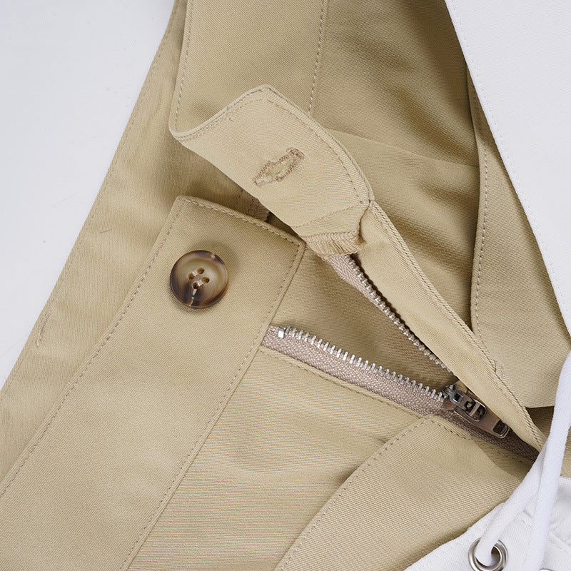 Designer Double Waist Pants - Women's Curved Hem Wide-Leg Trousers | Free Shipping