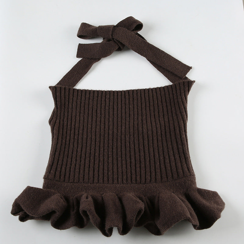 Tiered Ruffle Knit Skirt - Lace-Up Sweet & Spicy Mini| Free Shipping|Crypto Payments