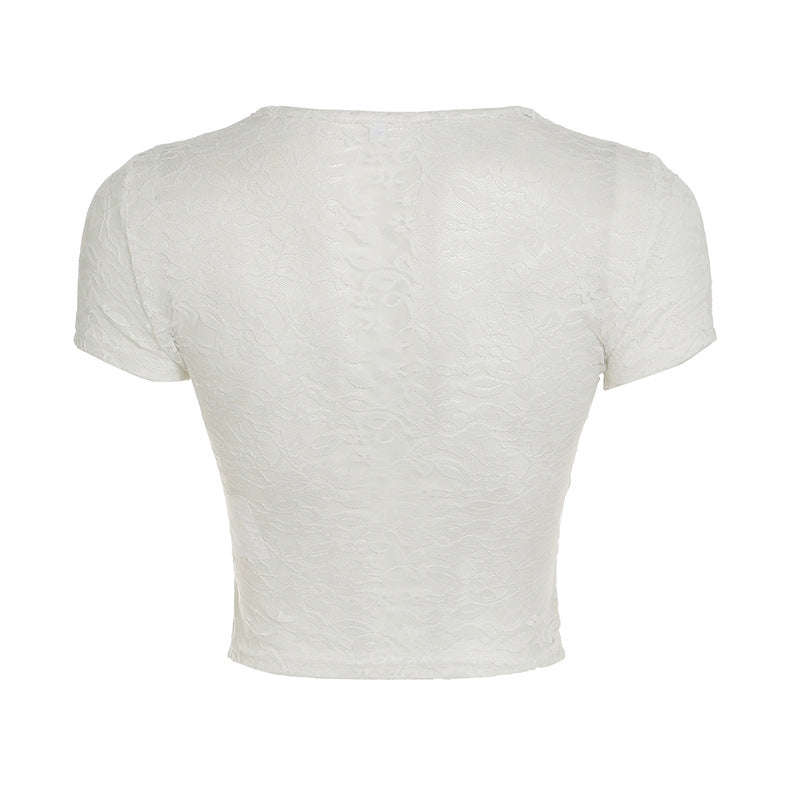 Teddy Bear Lace Top - Sheer Sweet & Sexy Blouse | Free Shipping|Crypto Payments