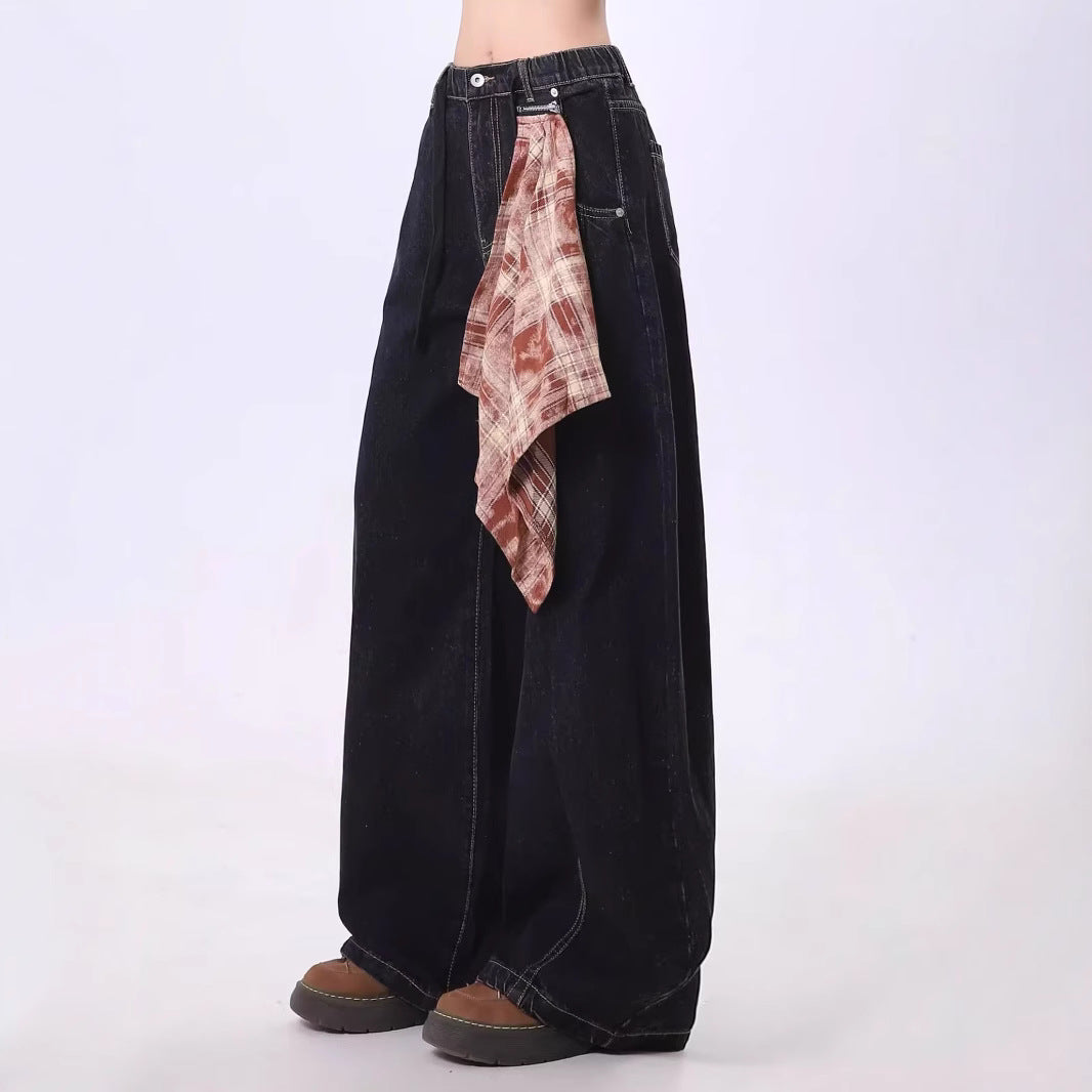 Y2K Baggy Jeans for Men and Women – Unisex Streetwear Bandana Denim – Crypto Accepted, Free Global Shipping