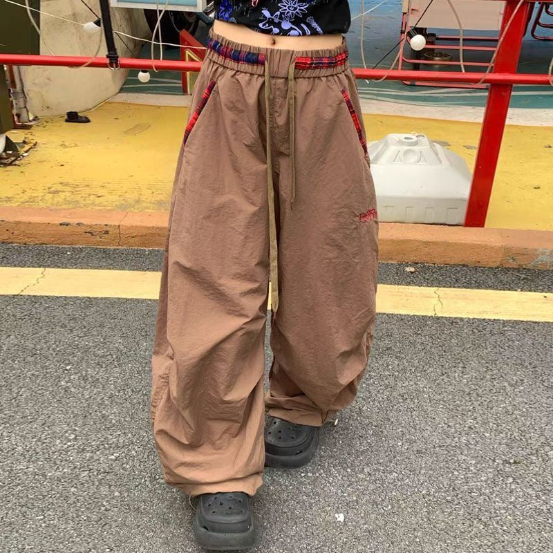 Retro Plaid Pants - Lightweight Casual Streetwear Bottoms|Free Shipping|Crypto Payments