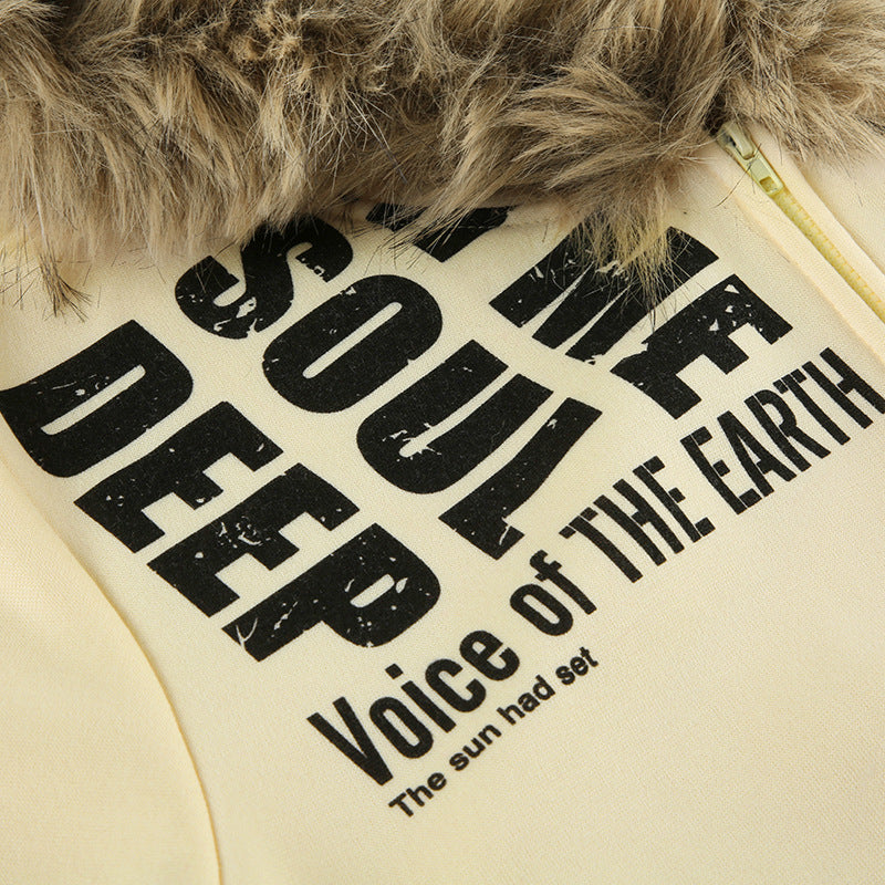Y2K Fuzzy Letter Hoodie - Oversized Streetwear Sweatshirt | Free Shipping|Crypto Payments