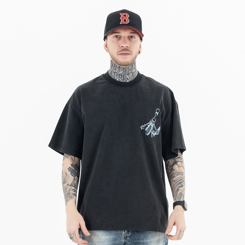 Oversized Hip Hop T-Shirt Men's Streetwear Graphic Tee - Urban High Fashion Letter Print Top