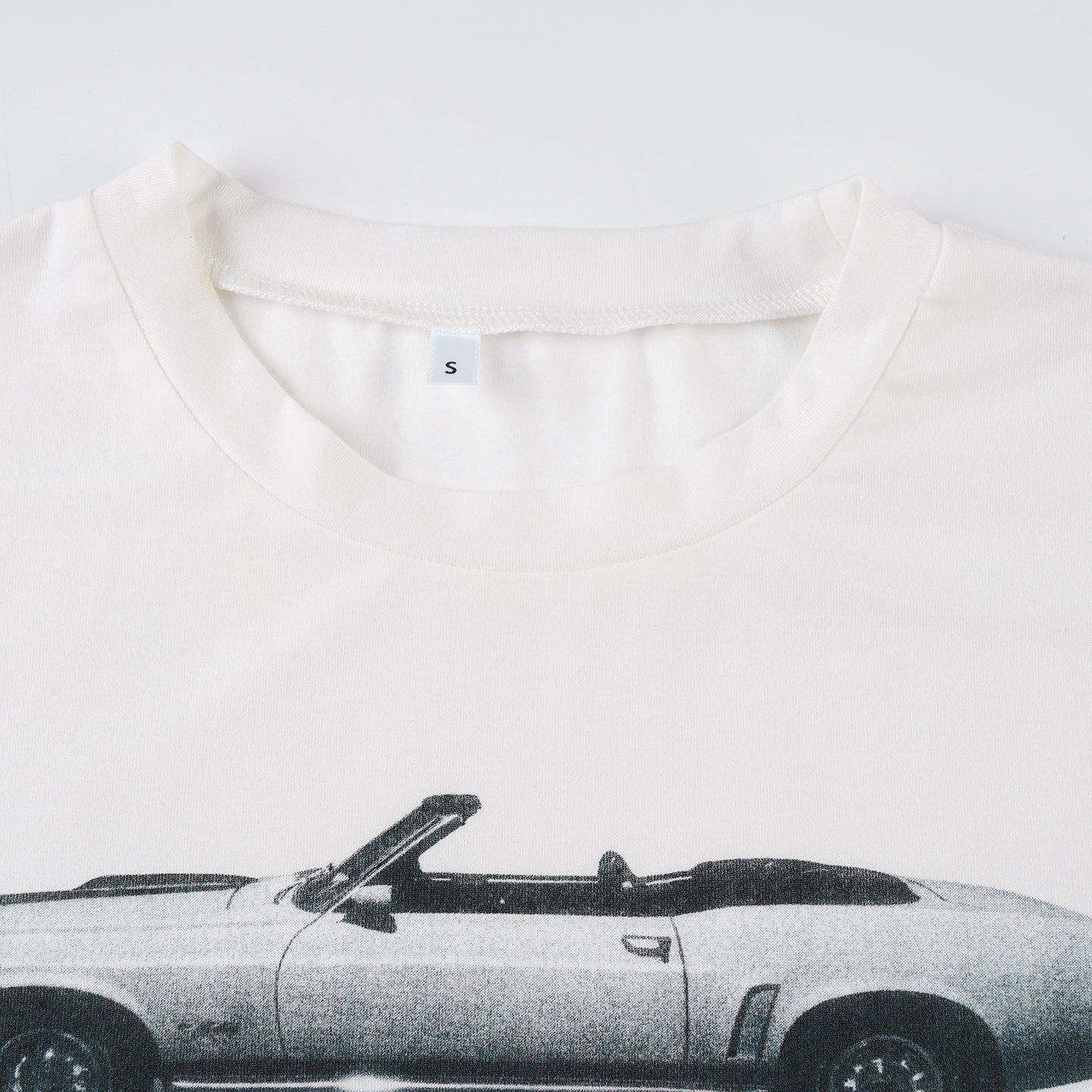 Y2K Streetwear Tee - Car Graphic Structured Shoulder Top| Crypto Payments
