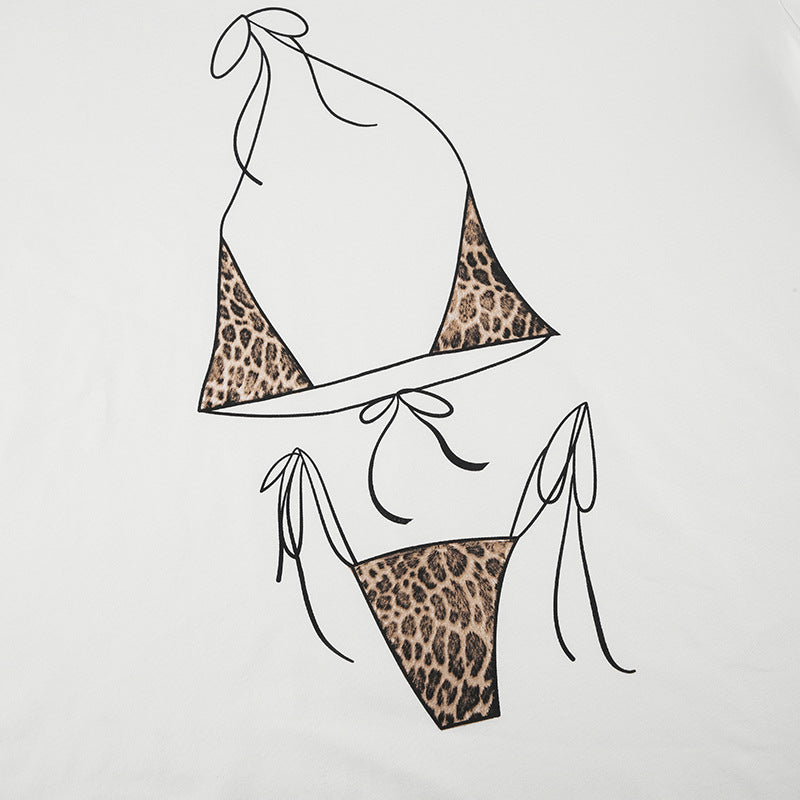 Bikini Print Crop Top - Hip-Hop Graphic Tee | Free Shipping|Crypto Payments