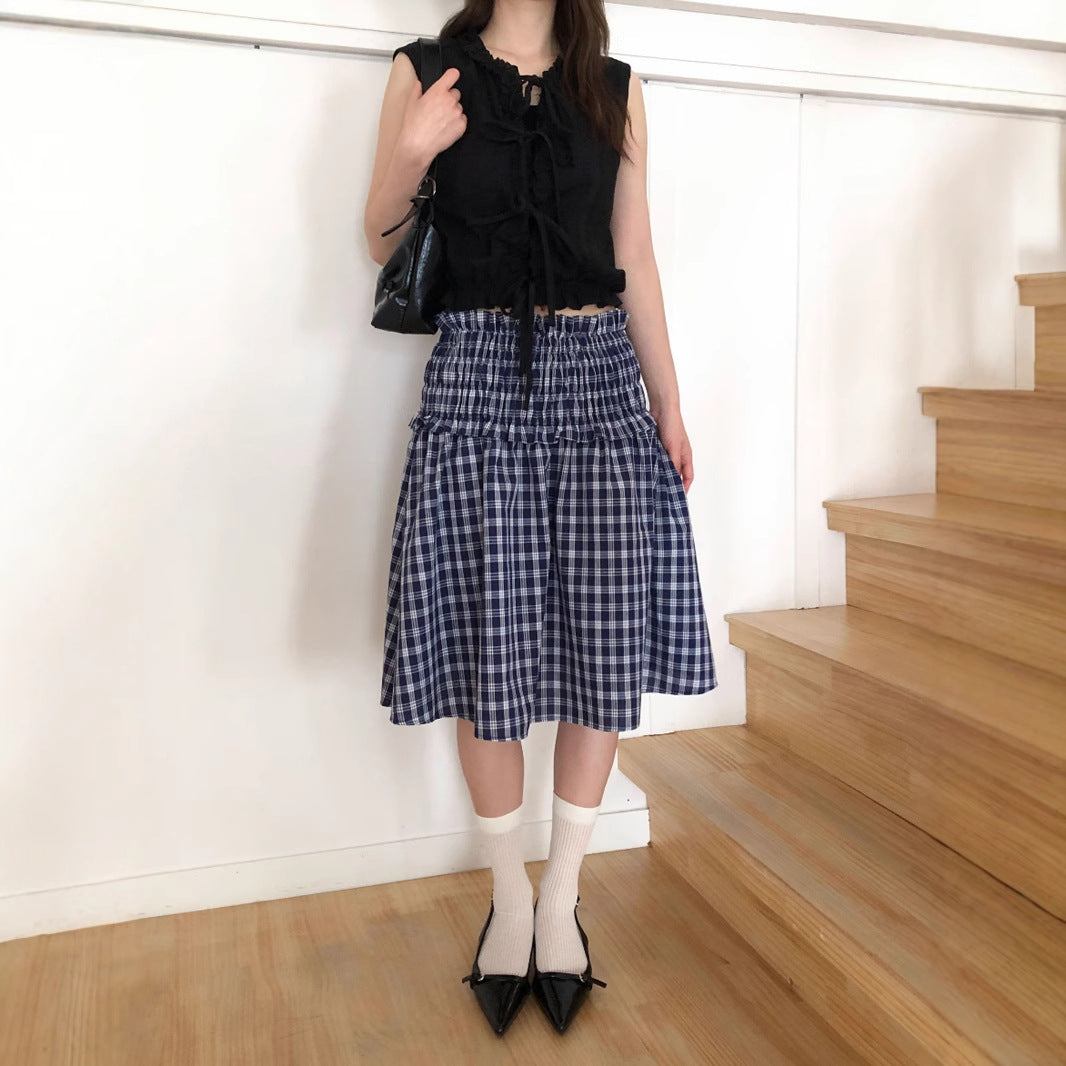 Two-Way Smocked Skirt - Color-Block Tiered Midi Skirt | Free Shipping| Crypto Payments
