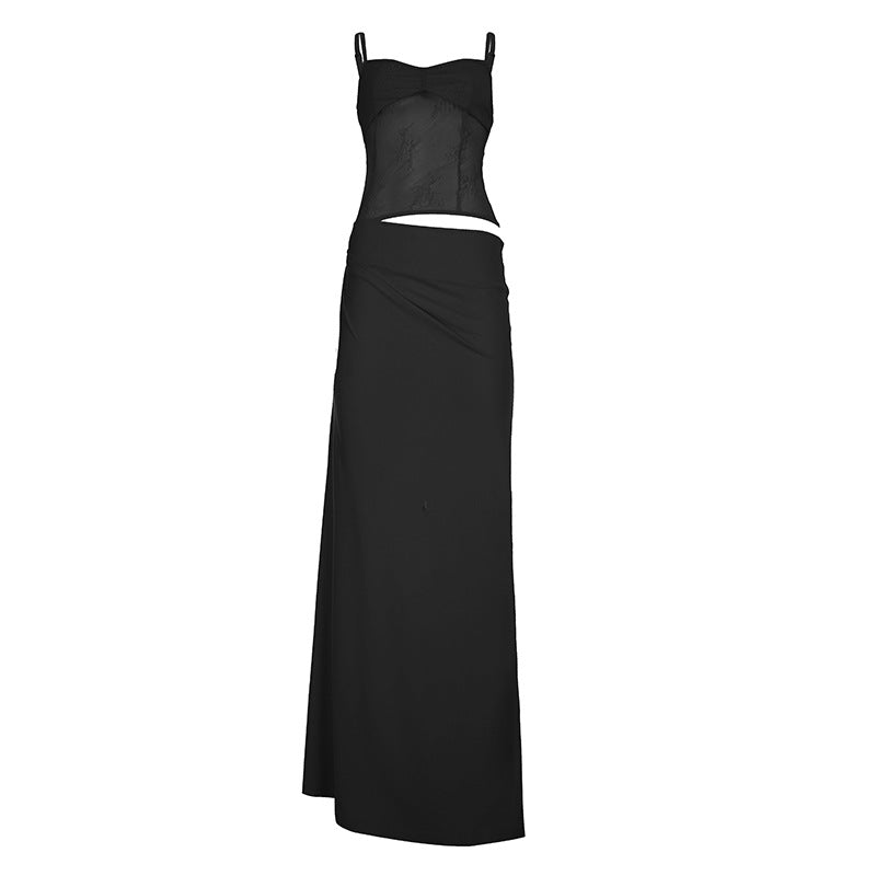 Vestido sereia de renda - Vestido com decote transparente | Frete grátis | Pagamentos em criptomoedas