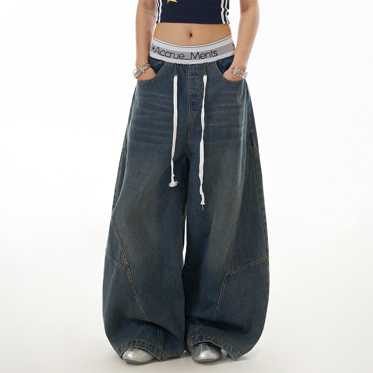 Unisex Retro Wide-Leg Jeans, Free Global Shipping, Crypto Payment Accepted