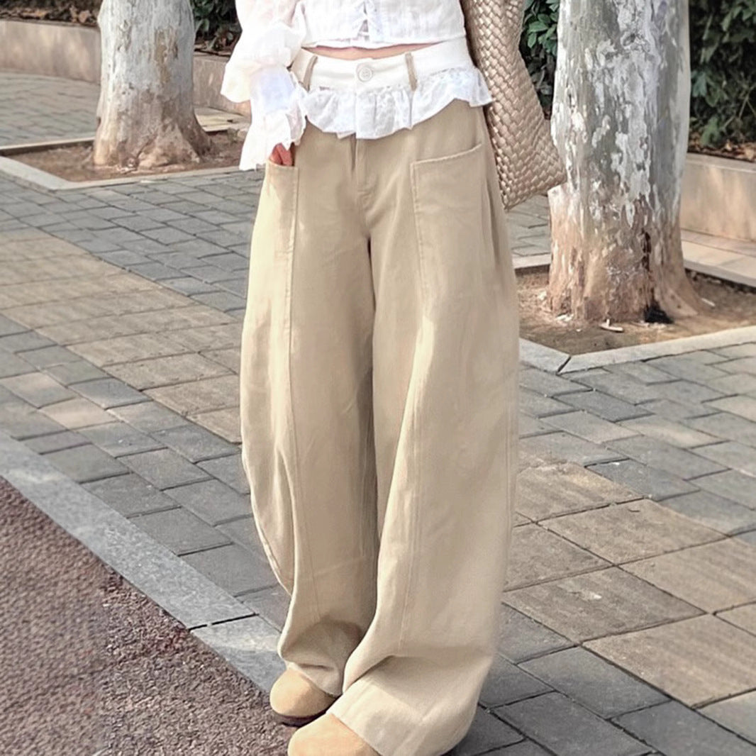 Lace Trim Culottes - Retro Wide-Leg Scimitar Pants | Free Shipping|Crypto Payments