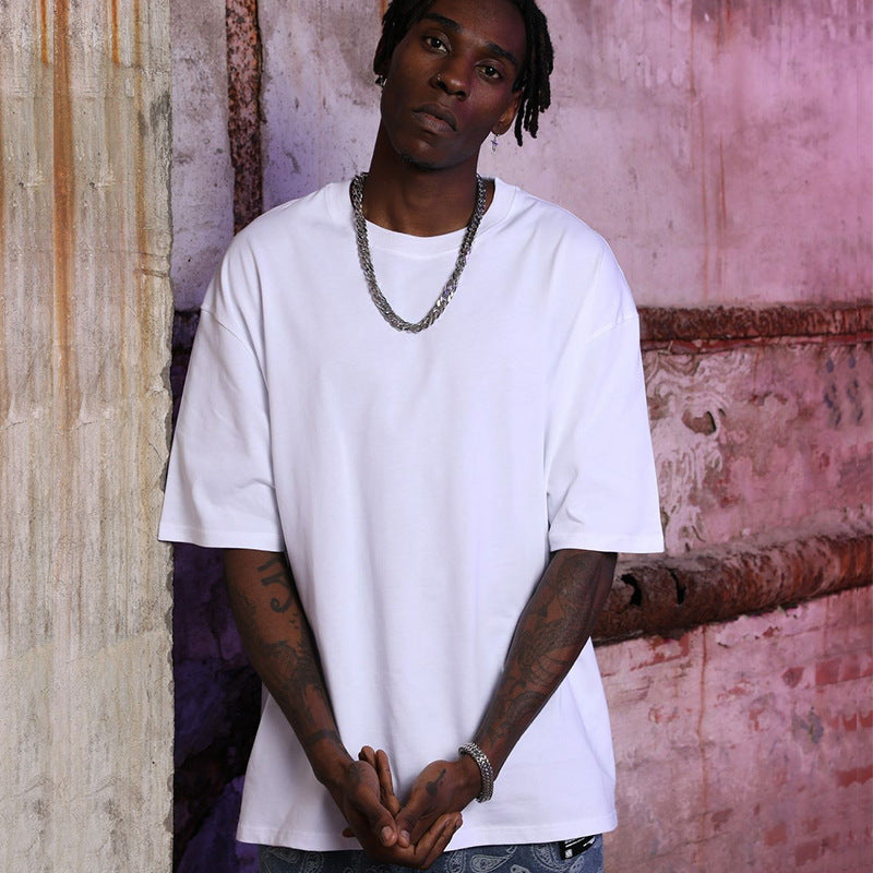 Eco Men's Oversized Cotton Tee - Organic Streetwear | Free Global Shipping | Crypto Pay