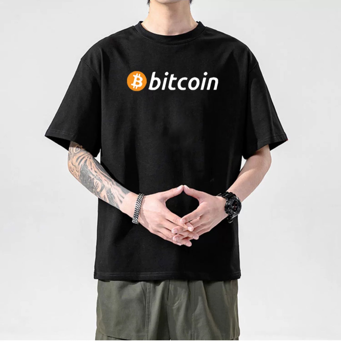 Men’s Crypto T-Shirt | 100% Cotton Blockchain Tee with Bitcoin, Ethereum, Dogecoin Prints | XS–2XL | Free Global Shipping