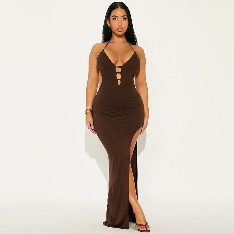 Sexy Halter Bodycon Dress - Backless & High Slit | Free Global Shipping