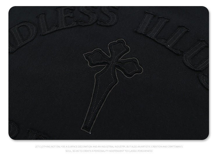 Streetwear Cross Patch T-Shirt | Oversized Fit | 100% Cotton | Free Global Shipping | Crypto Payments Accepted