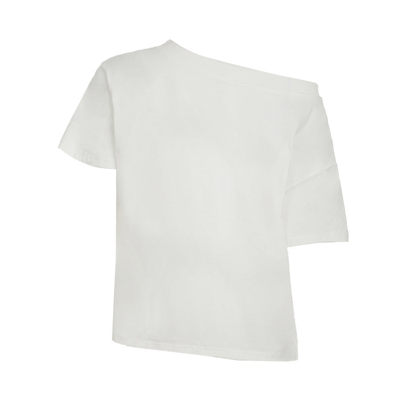 Lips Print Street Tee - Off-Shoulder Oversized Shirt | Free Shipping|Crypto Payments