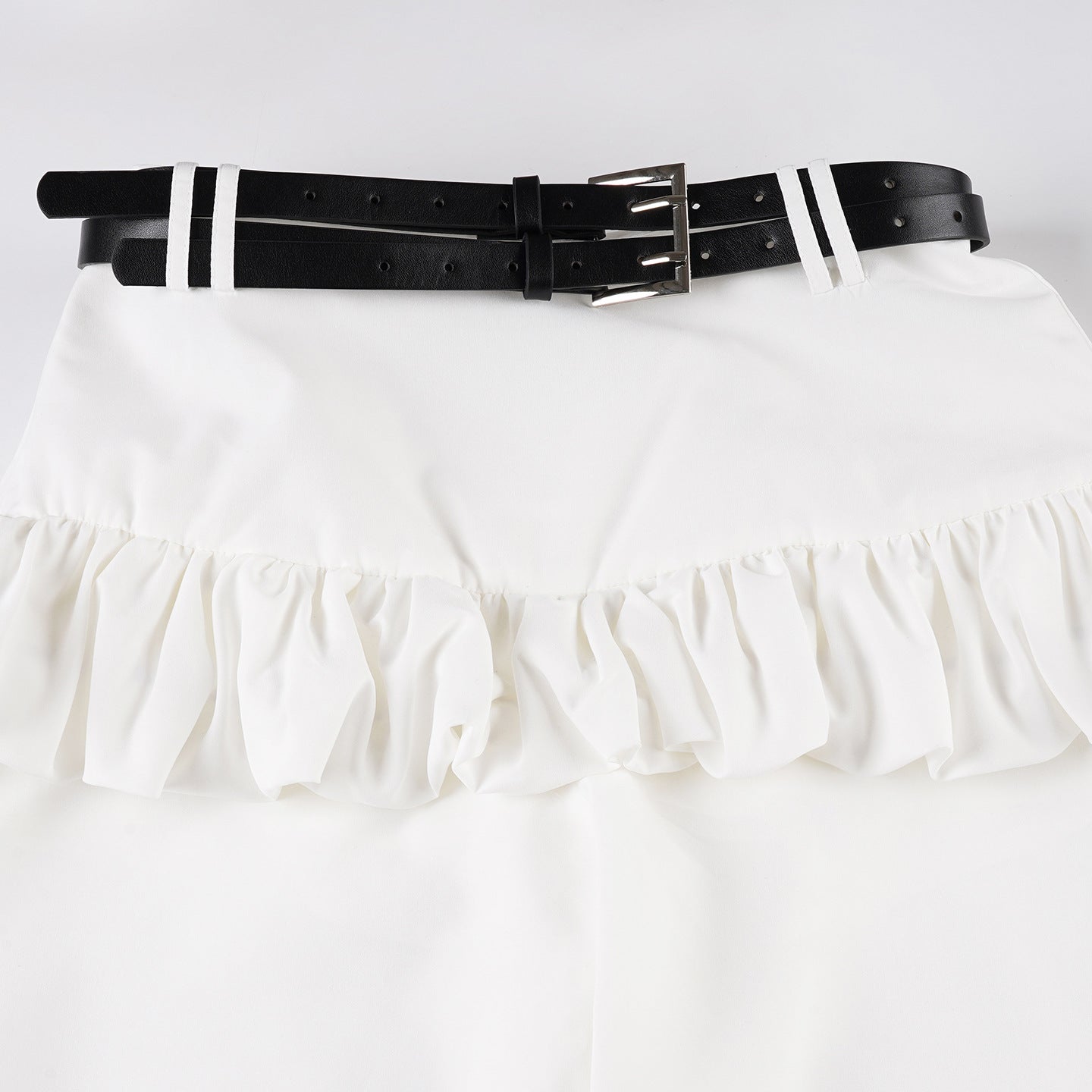 Korean Peplum Pants - False Two-Piece Wide Leg Trousers | Free Shipping