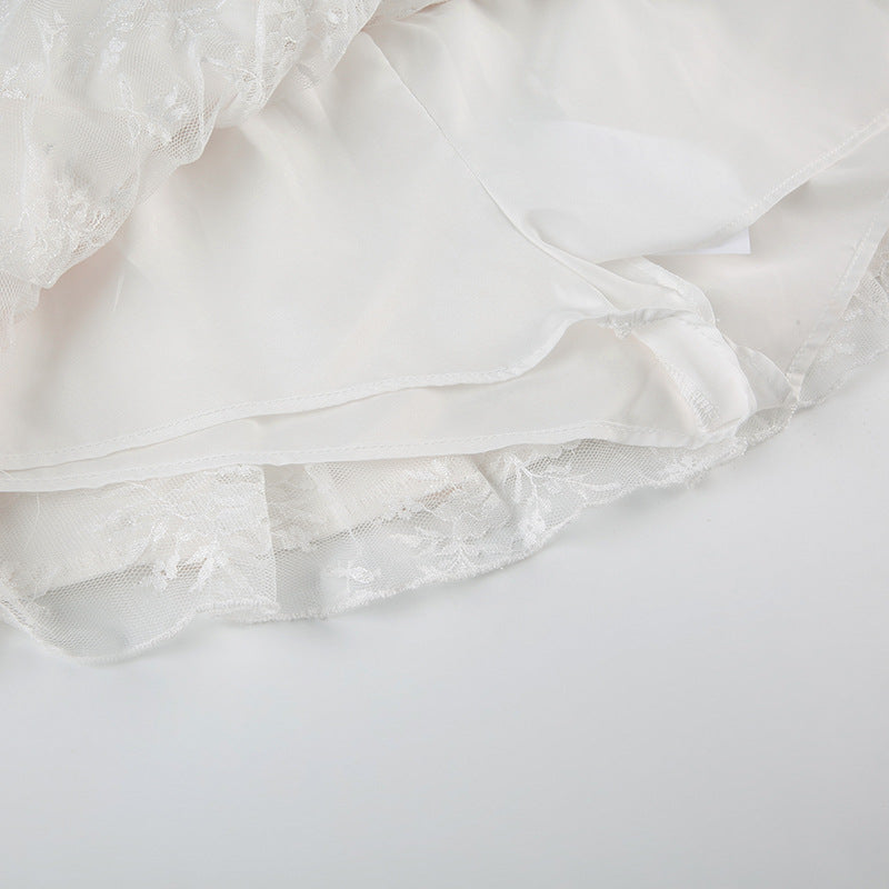 Women's A-Line Skirt - Flirty Pleated Mini with Lace|Free Shipping|Crypto Payments