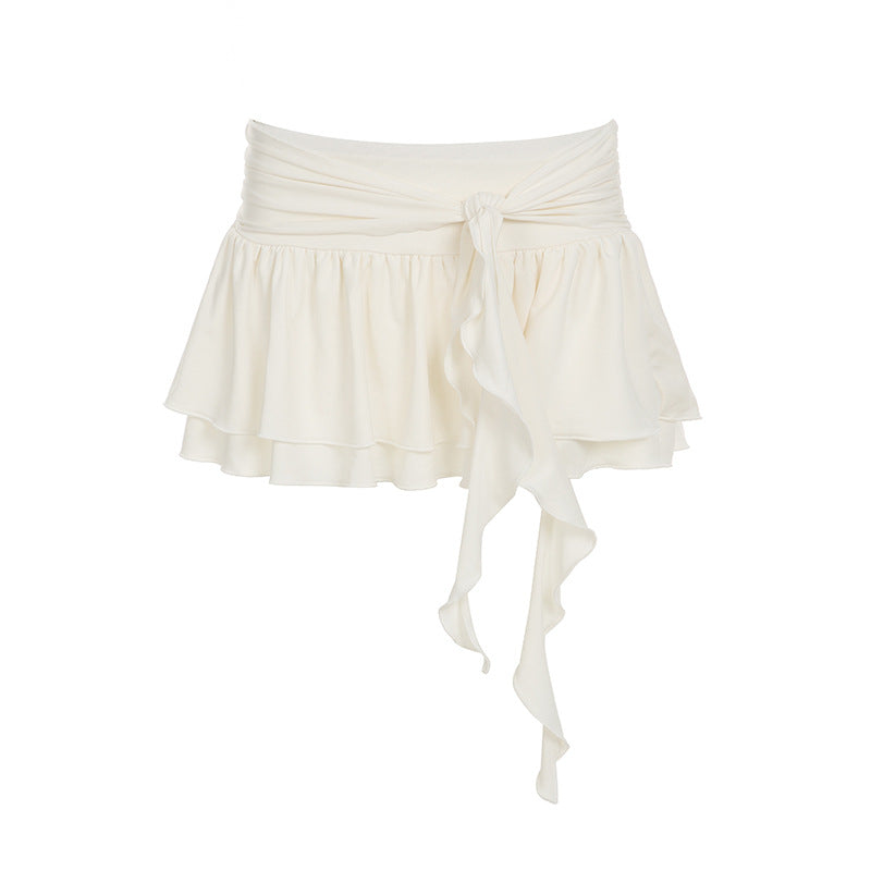 Tie-Front Bralette with Tiered Skirt - Matching Two-Piece Set| Free Shipping|Crypto Payments