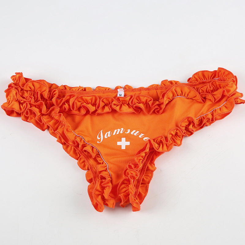 Y2K Letter Bikini - Ruffle Halter Swimsuit Set | Free Shipping|Crypto Payments