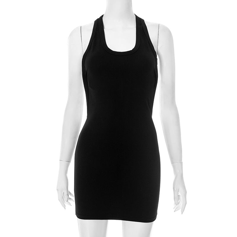 Sexy Black Halter Backless Bodycon Mini Dress – Free Shipping, Crypto Accepted