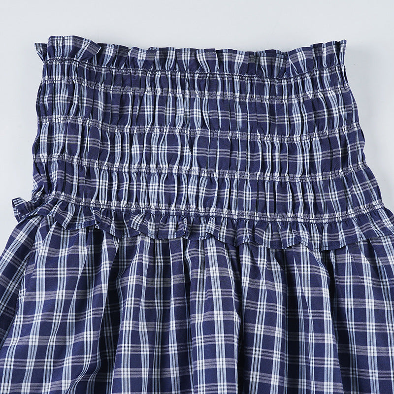 Two-Way Smocked Skirt - Color-Block Tiered Midi Skirt | Free Shipping| Crypto Payments