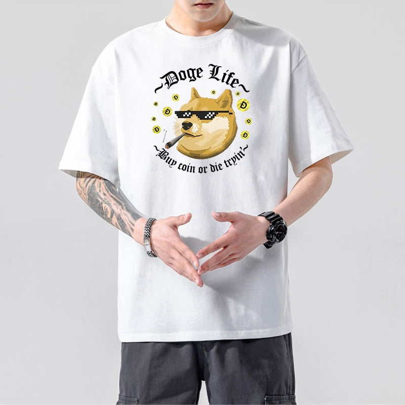 Men’s Crypto T-Shirt | 100% Cotton Blockchain Tee with Bitcoin, Ethereum, Dogecoin Prints | XS–2XL | Free Global Shipping