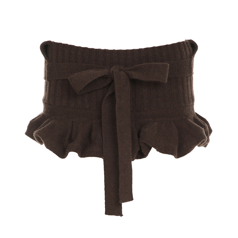 Tiered Ruffle Knit Skirt - Lace-Up Sweet & Spicy Mini| Free Shipping|Crypto Payments