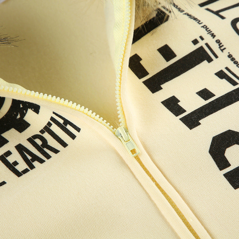 Y2K Fuzzy Letter Hoodie - Oversized Streetwear Sweatshirt | Free Shipping|Crypto Payments