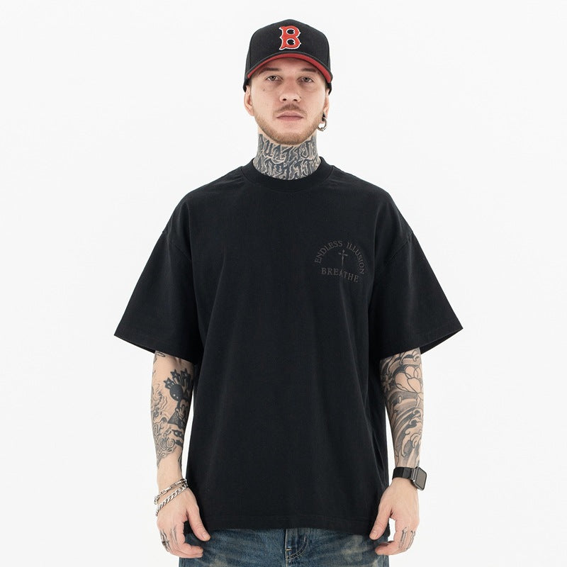 Streetwear Cross Patch T-Shirt | Oversized Fit | 100% Cotton | Free Global Shipping | Crypto Payments Accepted