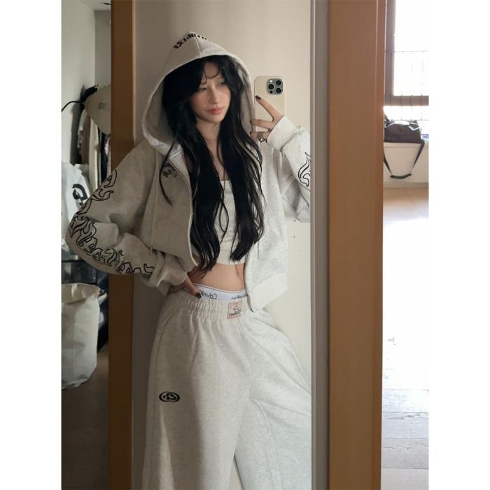 Women's Cropped Hoodie - Retro Zip-Up Hooded Jacket | Free Shipping|Crypto Payments