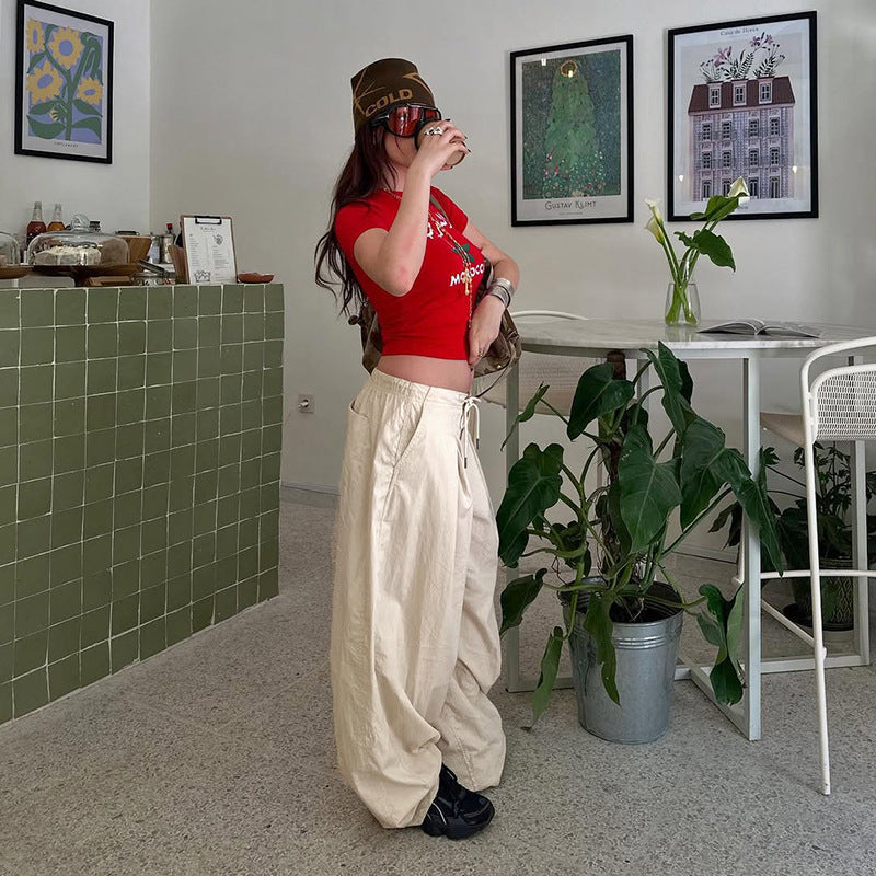 Hip-Hop Wide-Leg Pants - Pleated Streetwear Trousers | Crypto Payments