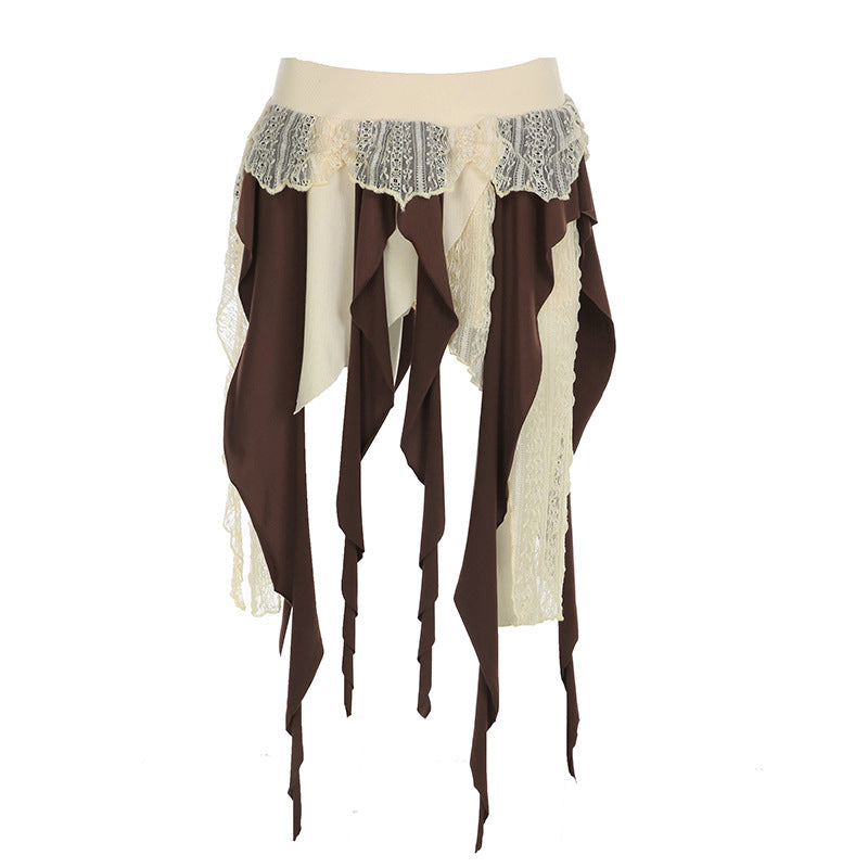 Boho Patchwork Mini Skirt - Asymmetrical Tiered Desert Style | Free Shipping| Crypto Payments