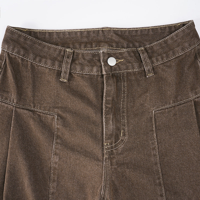 Y2K Low-Rise Flared Jeans - Vintage Mallard Color Wide-Leg Trousers | Free Shipping