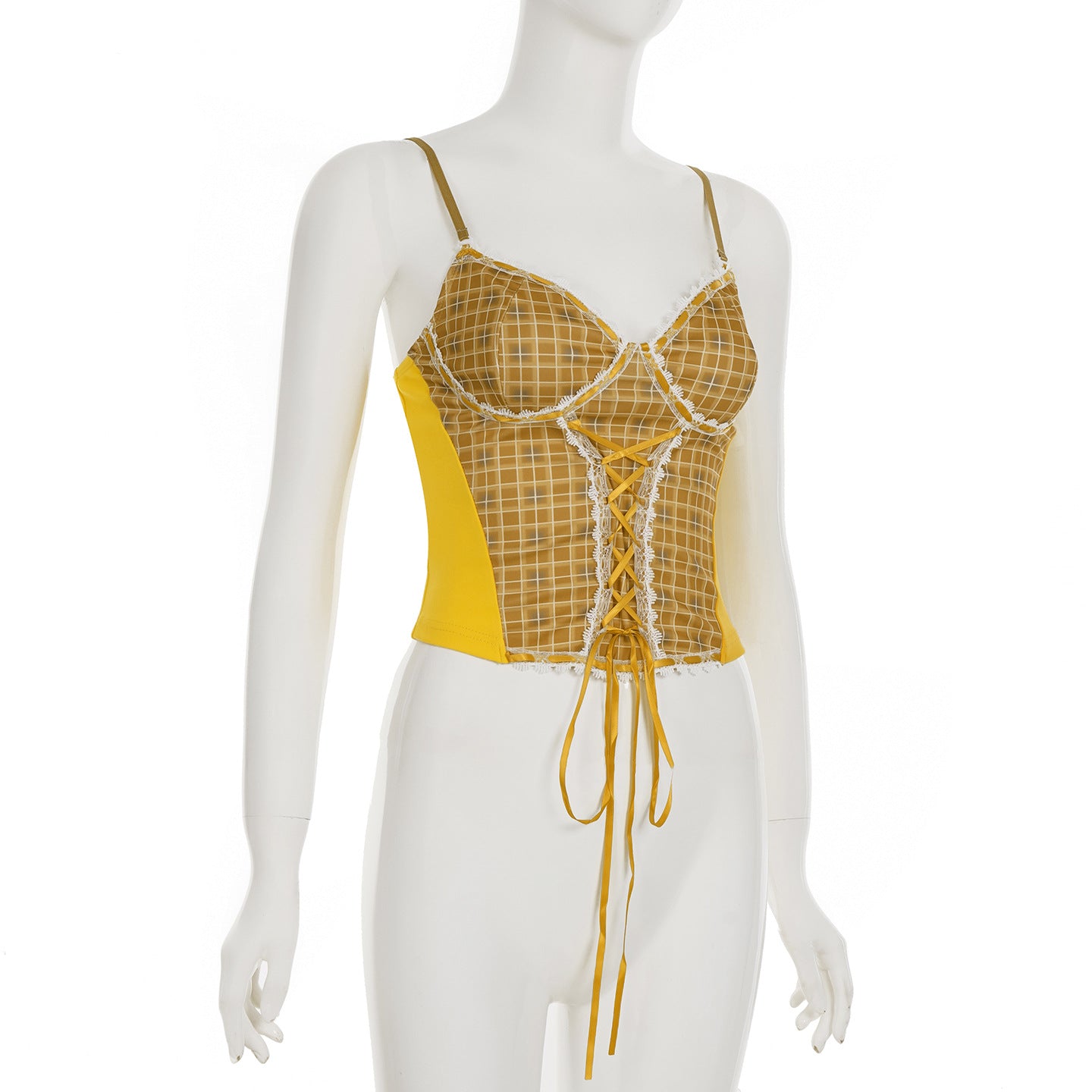 Tartan Corset Top - Lolita Lace Bustier | Crypto Payments