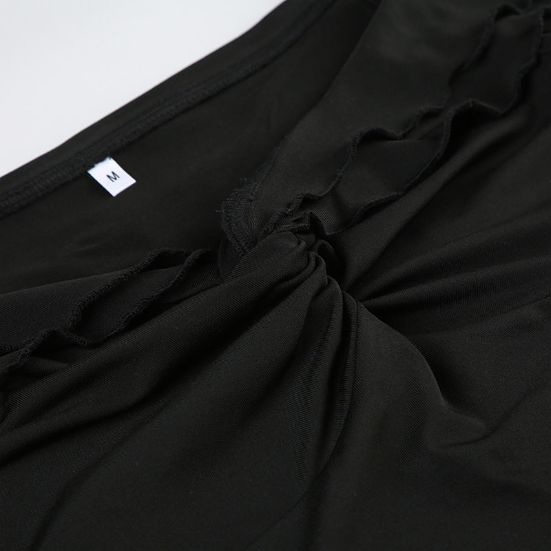 Vestido Feminino com Decote em V - Vestido Midi Romântico com Babados | Frete Grátis | Pagamentos em Criptomoedas