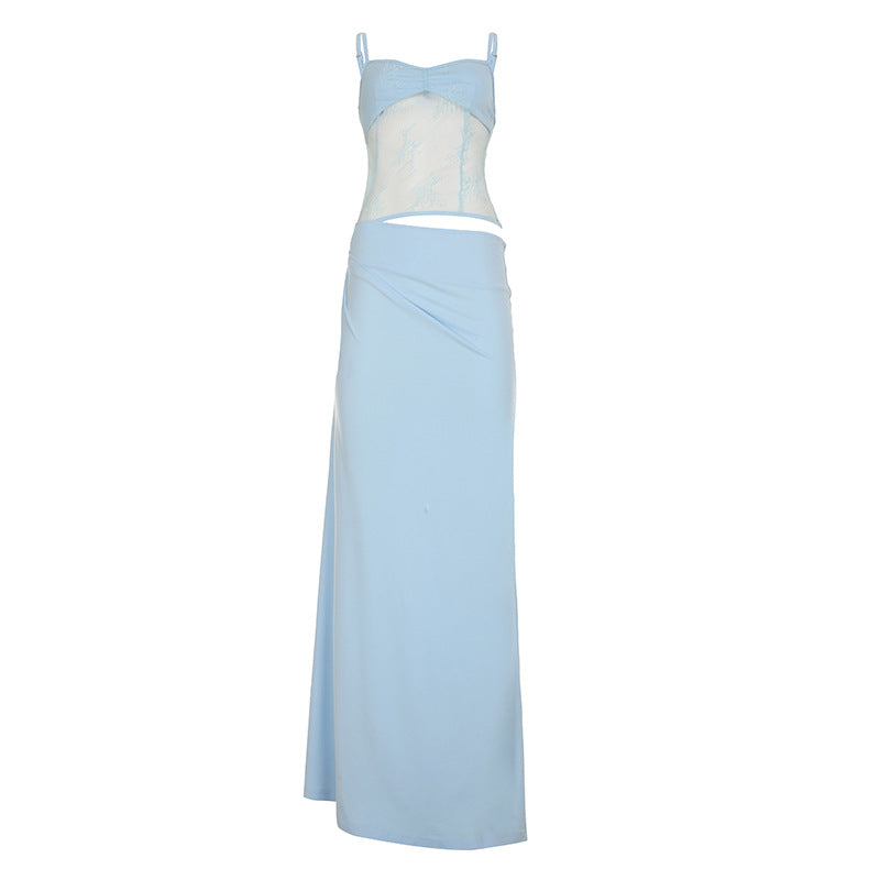 Vestido sereia de renda - Vestido com decote transparente | Frete grátis | Pagamentos em criptomoedas