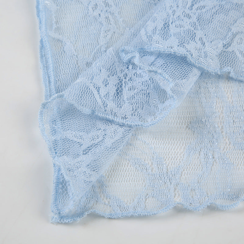 Sheer Lace Bustier - Sweet & Sexy Halter Bralette | Crypto Payments