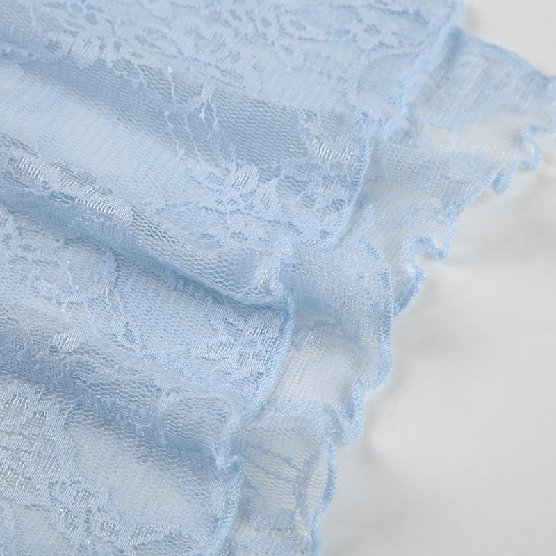 Sheer Lace Bustier - Sweet & Sexy Halter Bralette | Crypto Payments