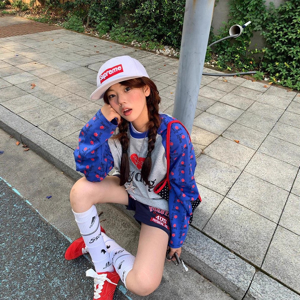Blusa de algodão oversized de manga comprida | Frete grátis | Pagamentos em criptomoedas