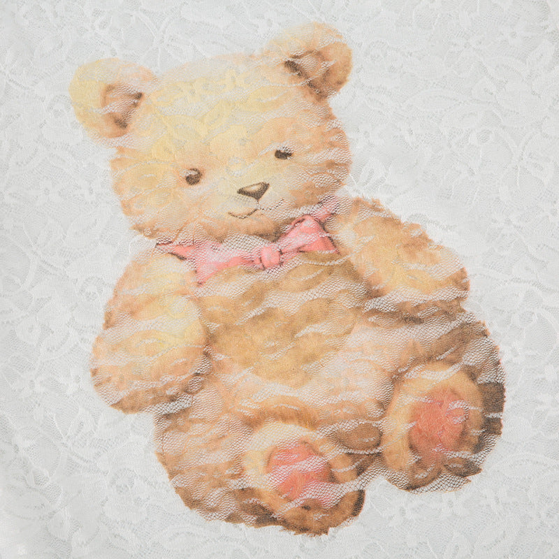 Teddy Bear Lace Top - Sheer Sweet & Sexy Blouse | Free Shipping|Crypto Payments