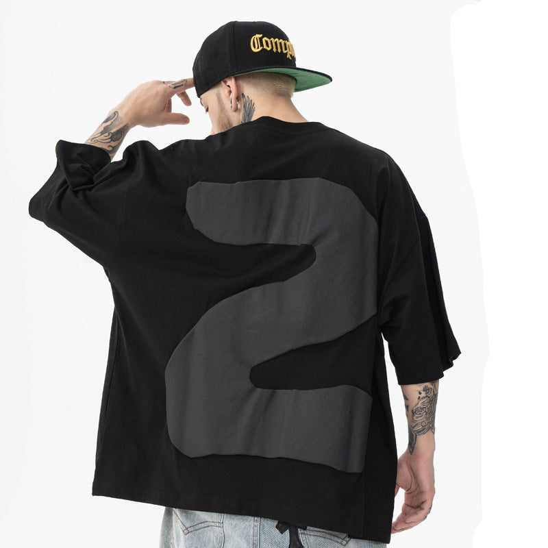 Matchstick Candle Graphic Tee - Vintage Foam Print Streetwear T-Shirt for Men
