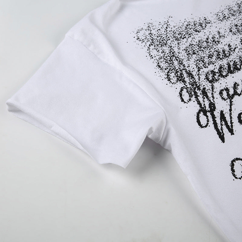 Y2K Off-Shoulder Top - Printed Relaxed Fit Tee | Crypto Payments