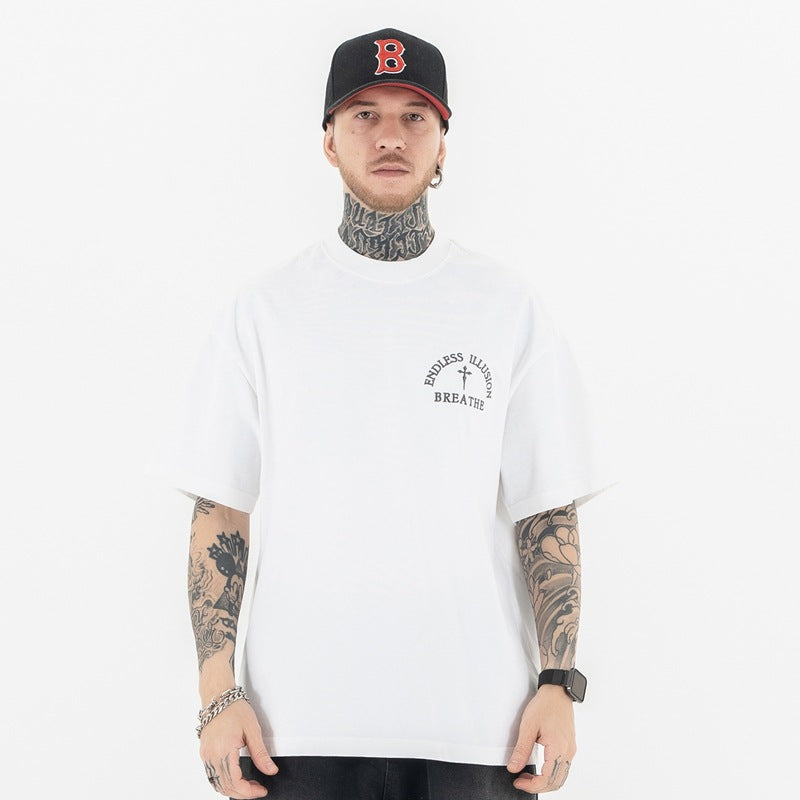Streetwear Cross Patch T-Shirt | Oversized Fit | 100% Cotton | Free Global Shipping | Crypto Payments Accepted