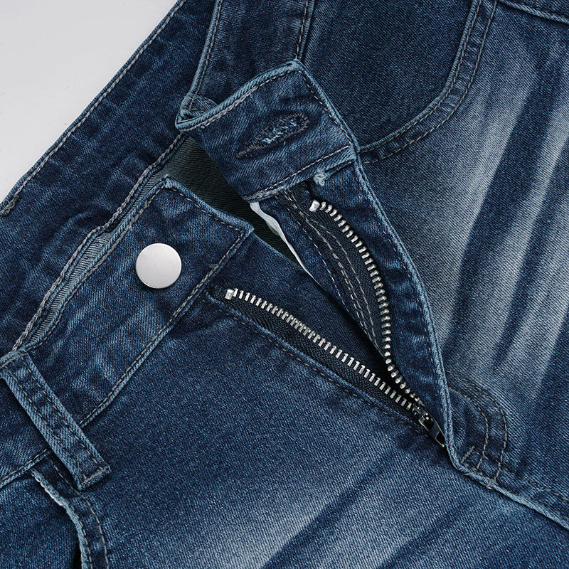 Low-Rise Bootcut Jeans - Vintage Wash Streetwear Pants with Lifting Effect | Free Shipping