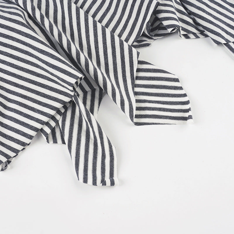 Women's Stretch Mini Skirt - Edgy Asymmetrical Striped Design| Free Shipping| Crypto Payments