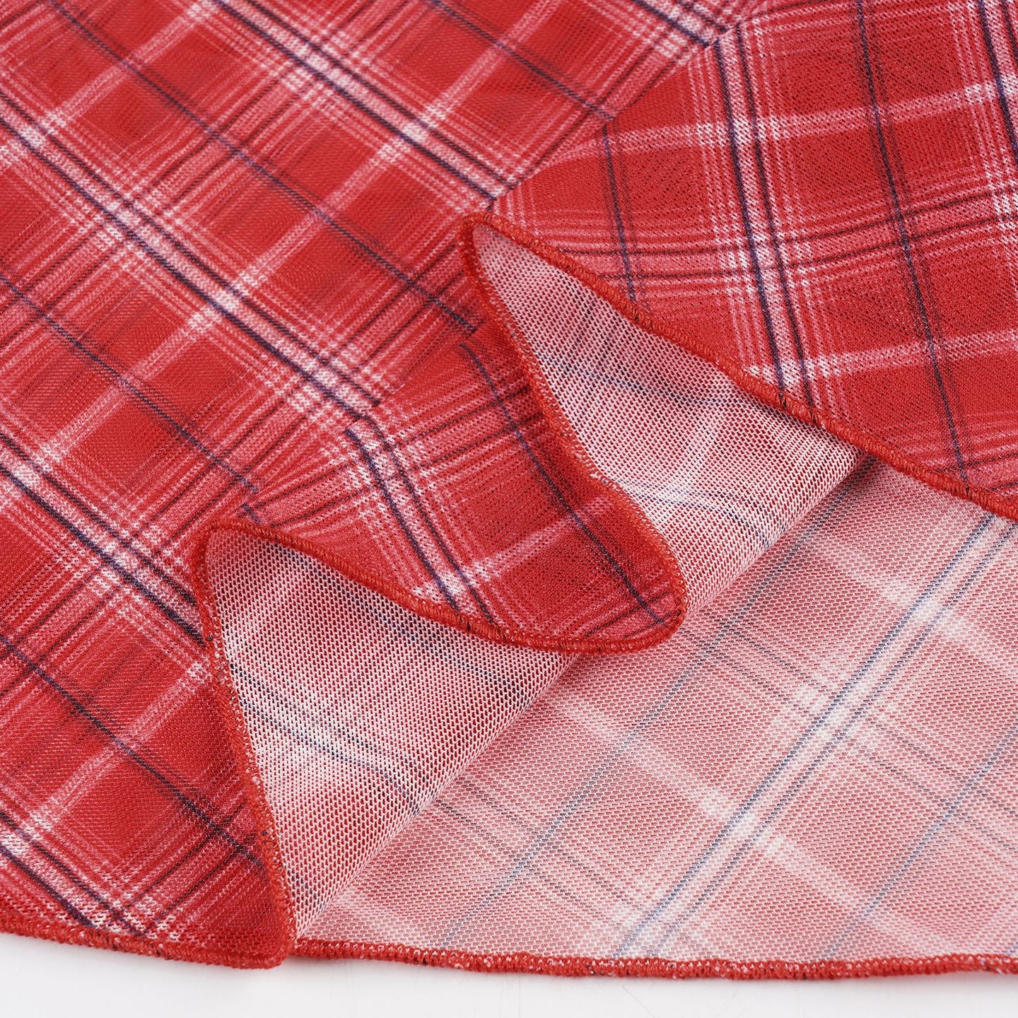 Vestido midi xadrez vermelho - Vestido de verão feminino com alças finas | Pagamentos com criptomoedas