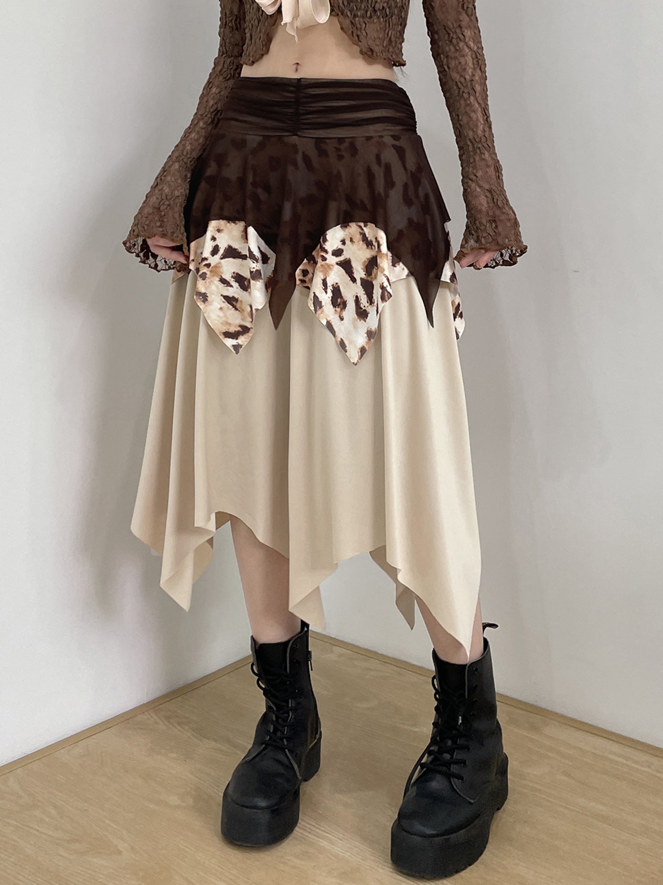 Leopard Mesh Skirt - Tribal Asymmetrical Maxi | Free Shipping|Crypto Payments