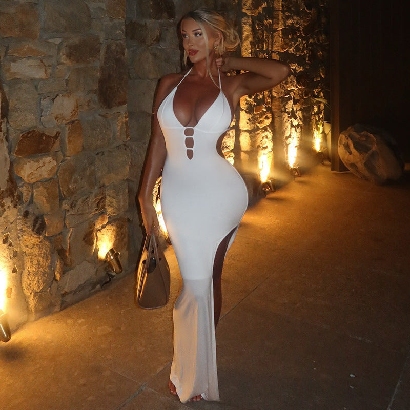 Sexy Halter Bodycon Dress - Backless & High Slit | Free Global Shipping